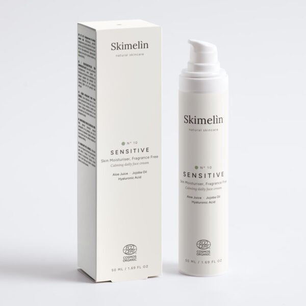 Skimelìn Nº 10 Sensitive – dieninis kremas jautriai odai – COSMOS ORGANIC sertifikuota natūrali kosmetika