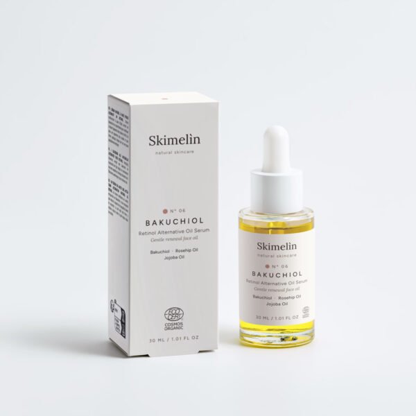 Skimelìn Nº 06 Bakuchiol – aliejinis veido serumas – COSMOS ORGANIC sertifikuota natūrali kosmetika