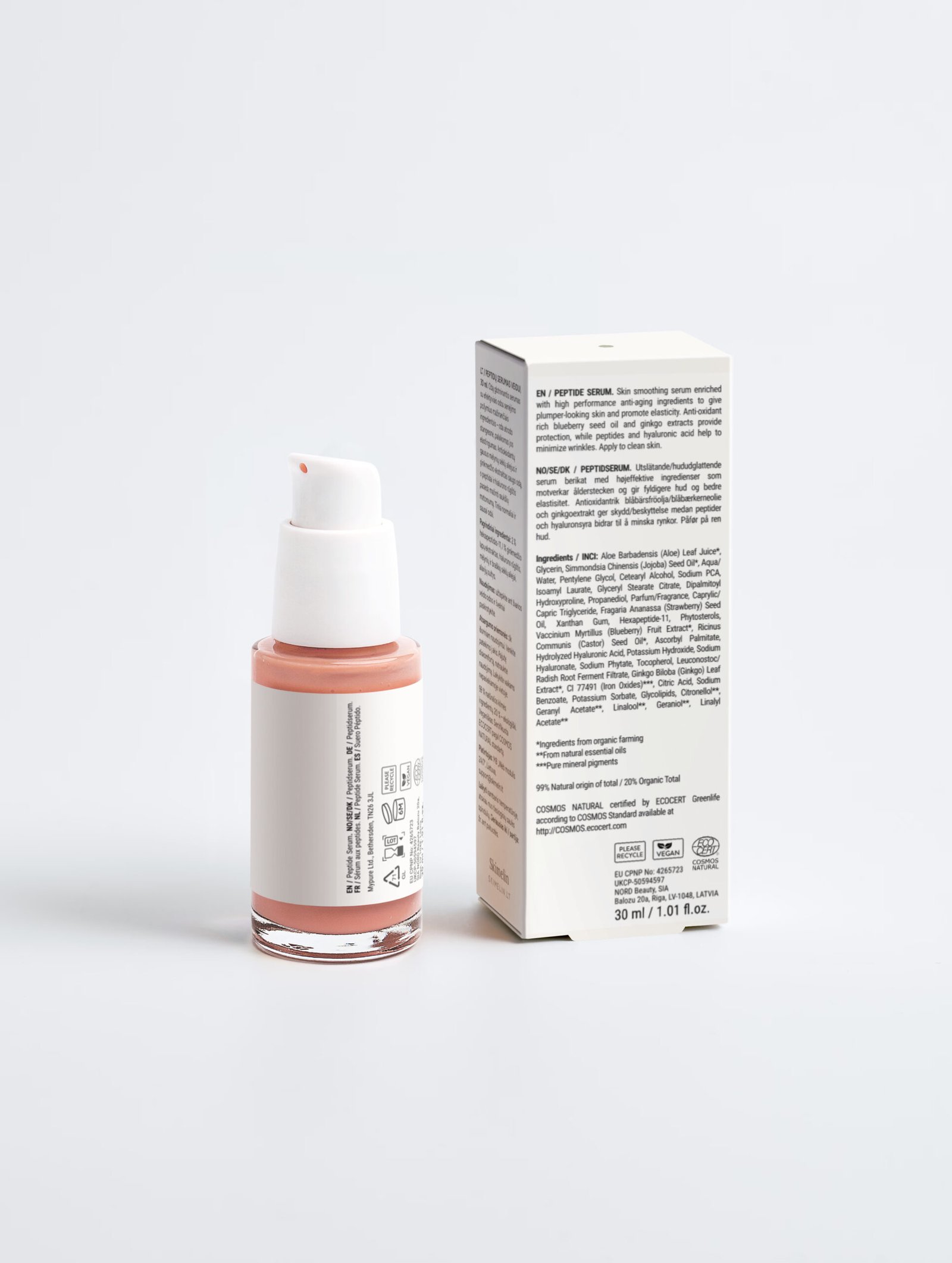 Nº 01 Peptide – peptidų serumas veidui 2 Skimelìn Nº 01 Peptide – peptidų serumas veidui – COSMOS NATURAL sertifikuota natūrali kosmetika – nuotrauka 2