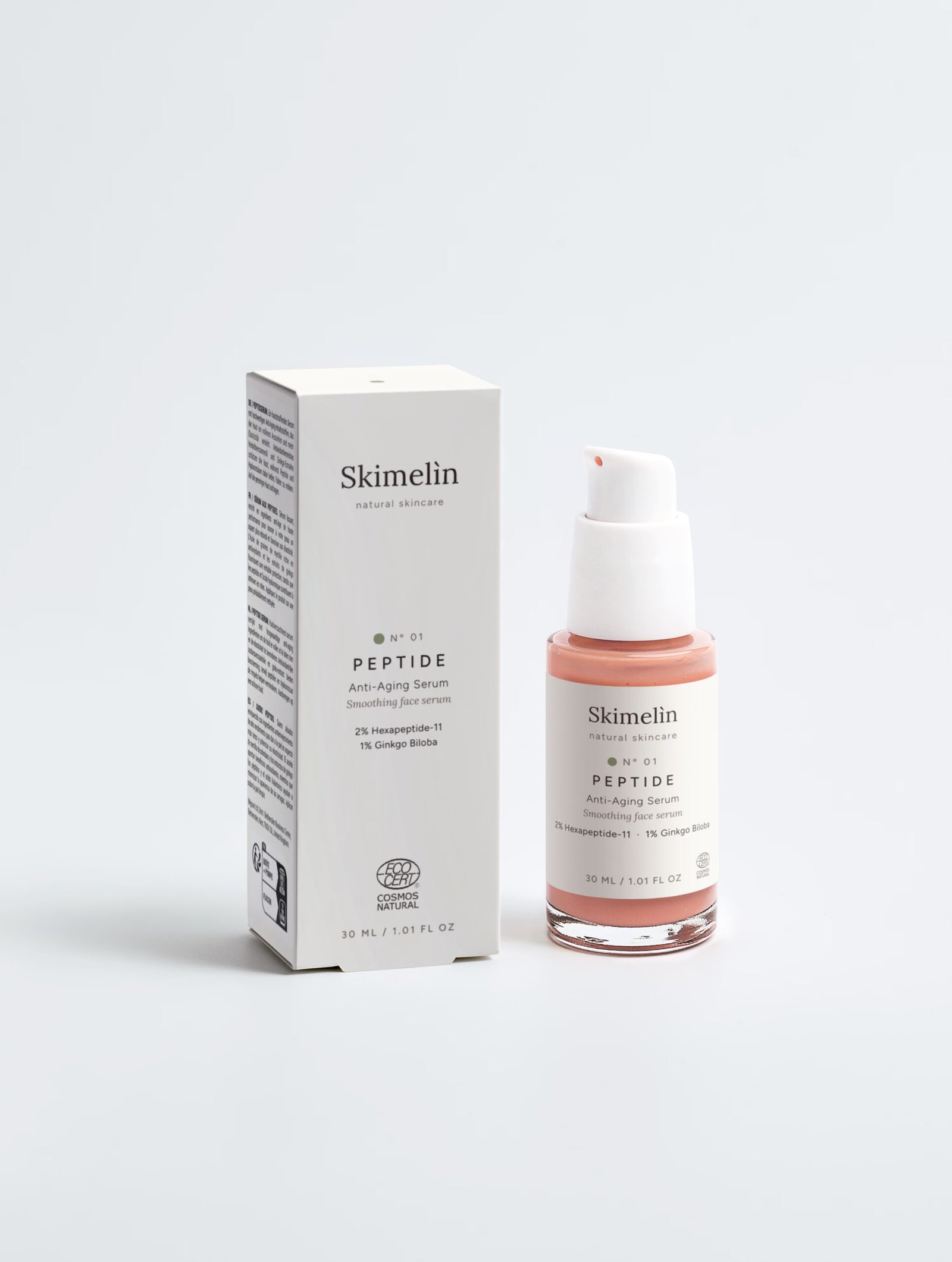 Nº 01 Peptide – peptidų serumas veidui Skimelìn Nº 01 Peptide – peptidų serumas veidui – COSMOS NATURAL sertifikuota natūrali kosmetika