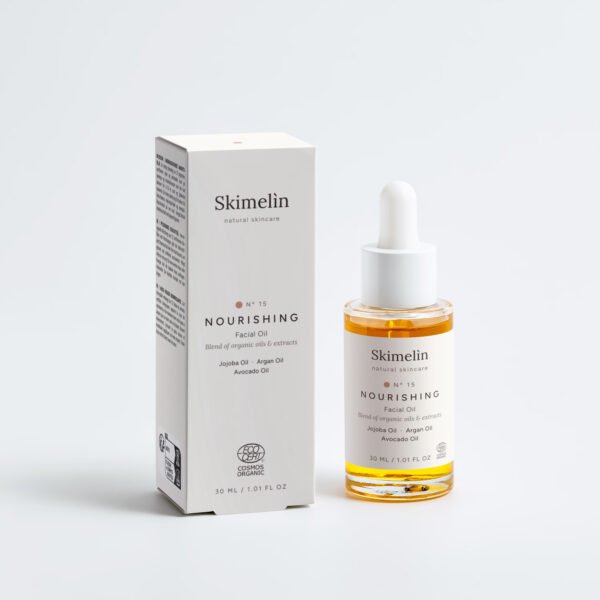 Skimelìn Nº 15 Nourishing – maitinamasis veido aliejus – COSMOS ORGANIC sertifikuota natūrali kosmetika