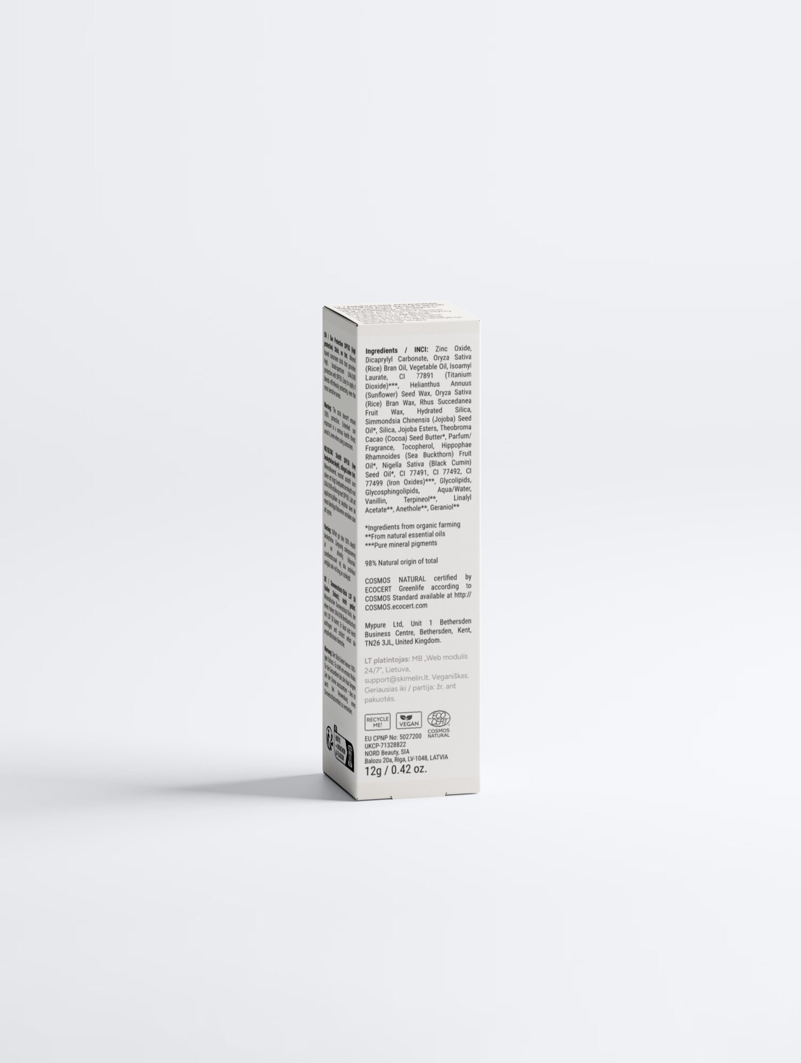 Nº 20 SPF 50 – mineralinis apsauginis pieštukas 2 Skimelìn Nº 20 SPF 50 – mineralinis apsauginis pieštukas – COSMOS NATURAL sertifikuota natūrali kosmetika – nuotrauka 2
