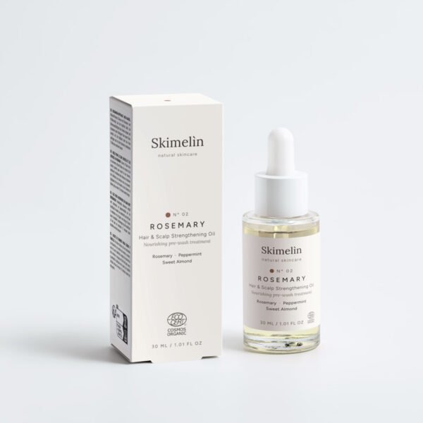 Skimelìn Nº 02 Rosemary – rozmarinų aliejus plaukams – COSMOS ORGANIC sertifikuota natūrali kosmetika